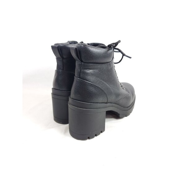 NOBO Women's Size 10 Chunky Heel Combat Boots Black Faux Leather - Picture 5 of 8